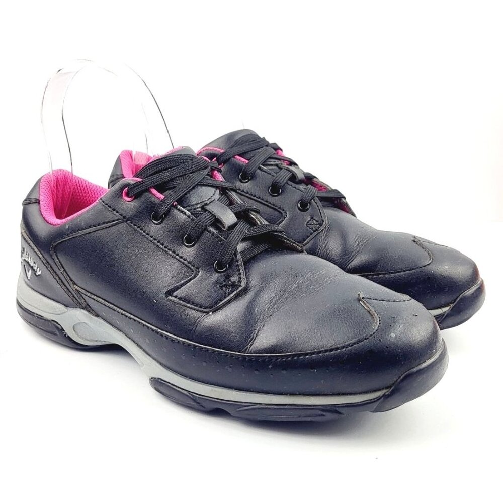 Callaway‎ wingtip Black Leather Softspike women's Golf Shoes - Size 8